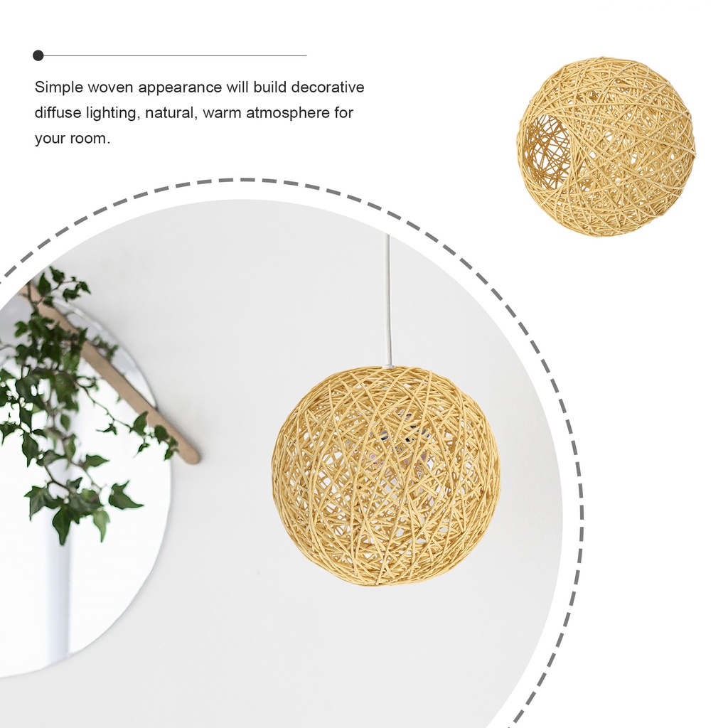 Bộ 2 Chụp Đèn Treo Trần Nhà Bằng Cotton Lanh Màu Vàng Kích Thước 15x15cm Độc Đáo Trang Trí Nhà Cửa / Văn Phòng