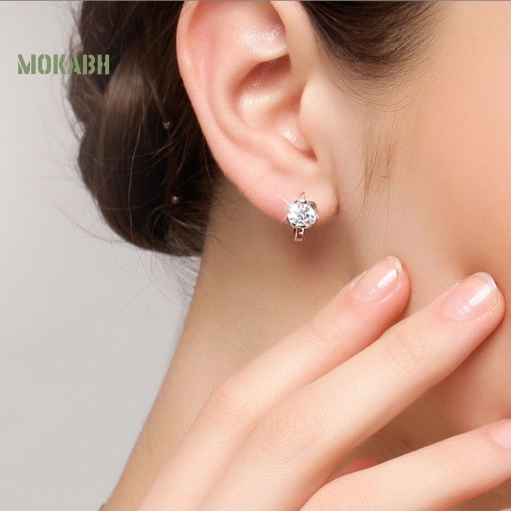 Bông Tai Tròn Đính Đá Thời Trang Dành Cho Nữ