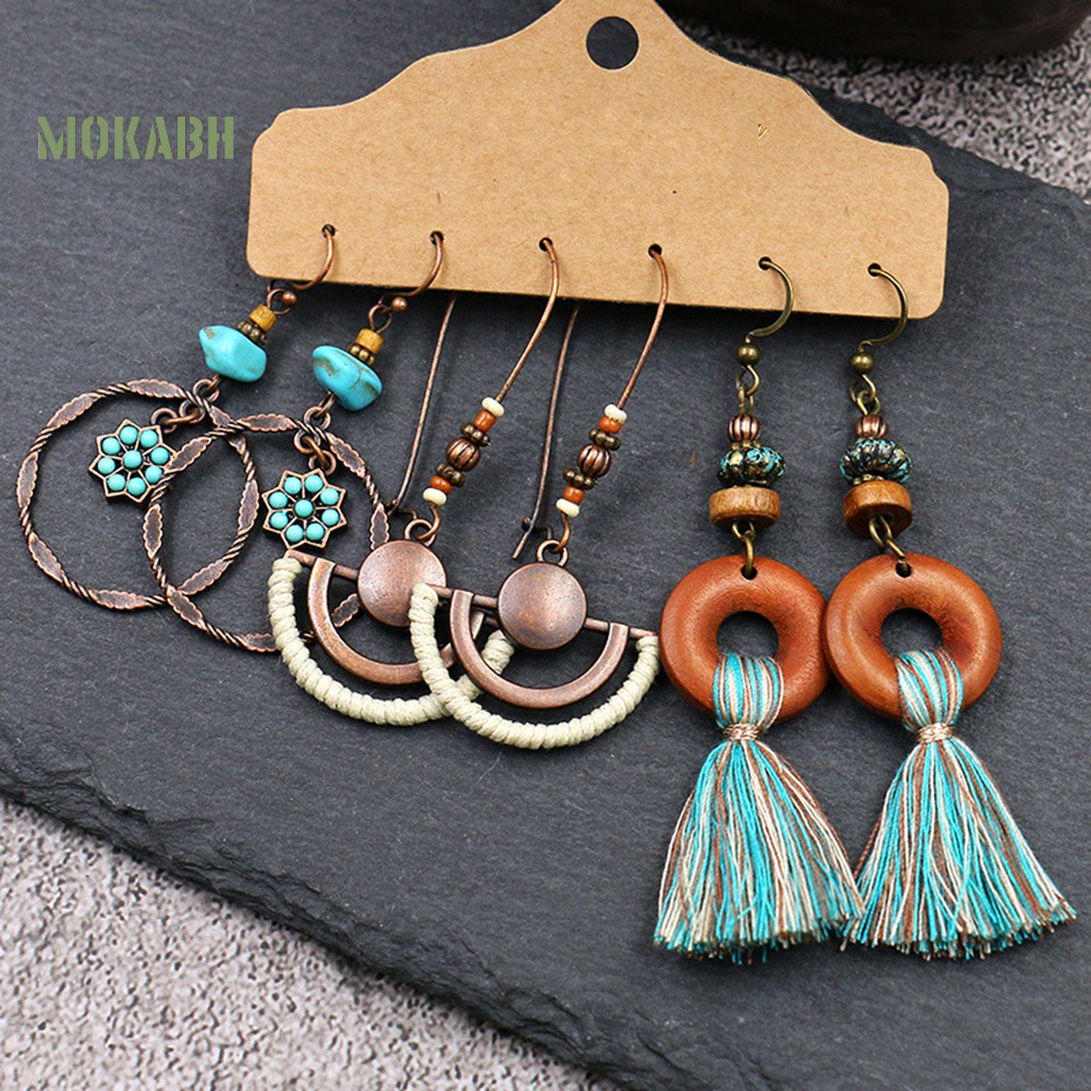 Set 3 Đôi Khuyên Tai Phong Cách Vintage Thời Trang Cho Nữ