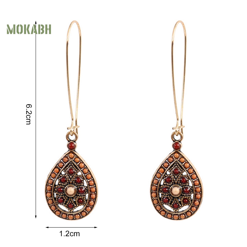 1 Đôi Bông Tai Hình Giọt Nước Phong Cách Bohemia Thanh Lịch Dành Cho Nữ