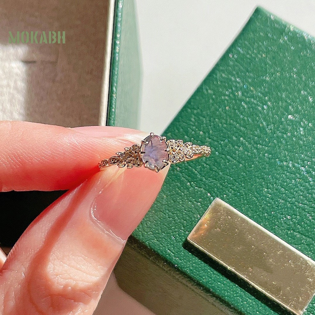 [Mới] Nhẫn Đính Hôn Mạ Điện Hình Lá Ô Liu Lấp Lánh Quyến Rũ Không Phai Màu Trang Sức Kỷ Niệm Cho Nữ