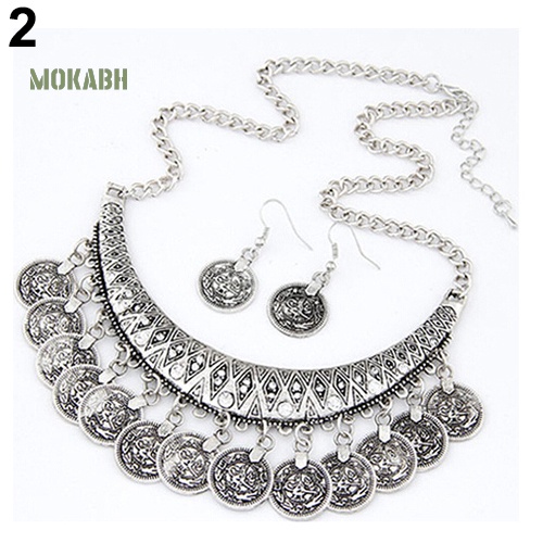 (Hot) Bộ Vòng cổ + Bông Tai Phong CáCh Vintage