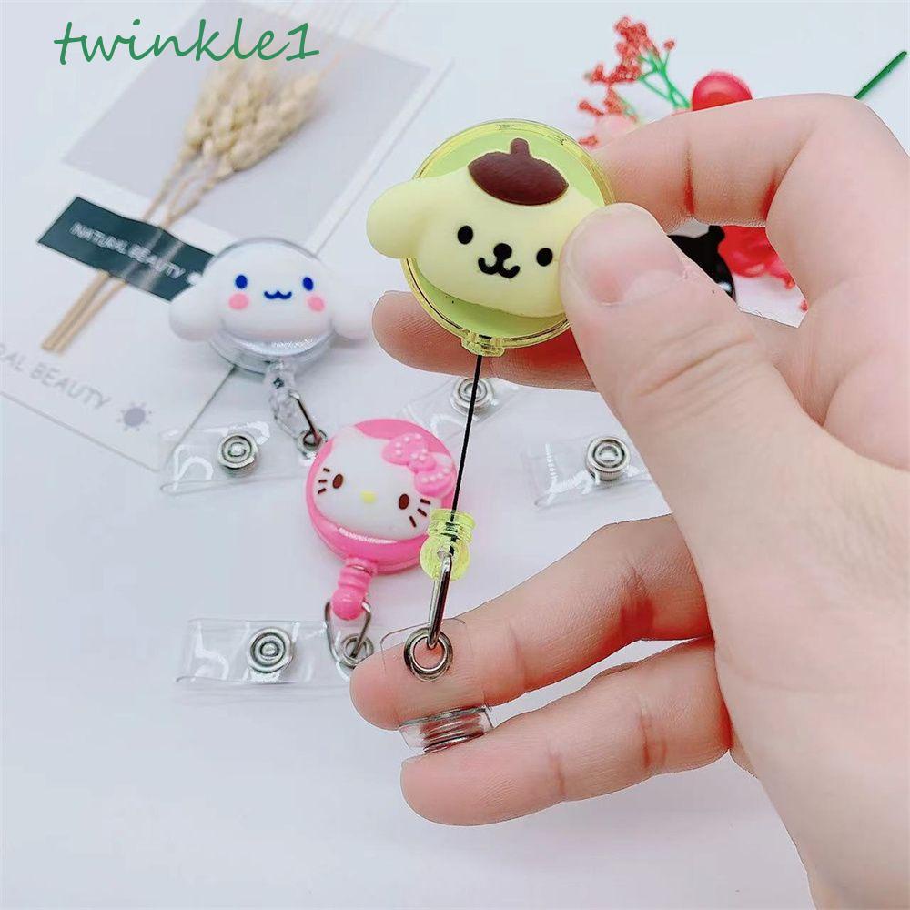 Kẹp Giữ Thẻ ID / Thẻ ID Họa Tiết Hoạt Hình My Melody Lấp Lánh Có Thể Thu Gọn Cho Học Sinh / Y Tá