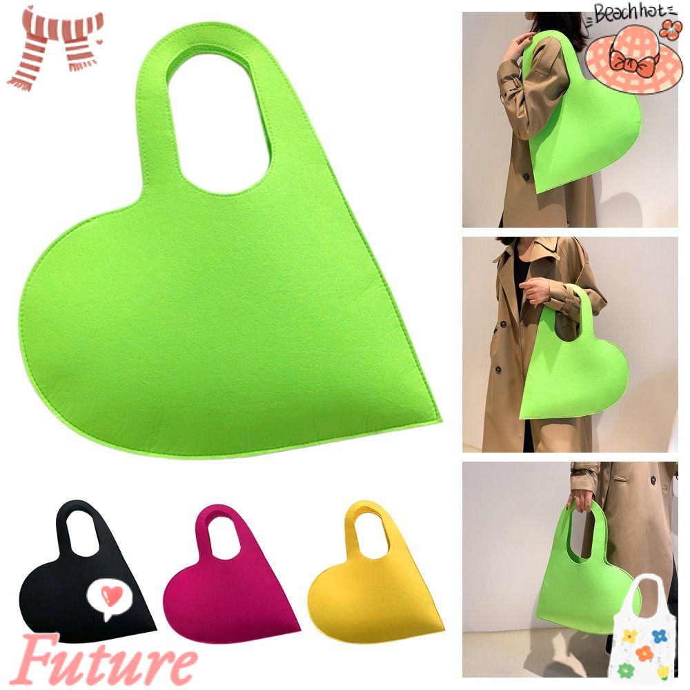 Túi Xách Hình Trái Tim Bằng Vải Nỉ Thời Trang Dành Cho Nữ