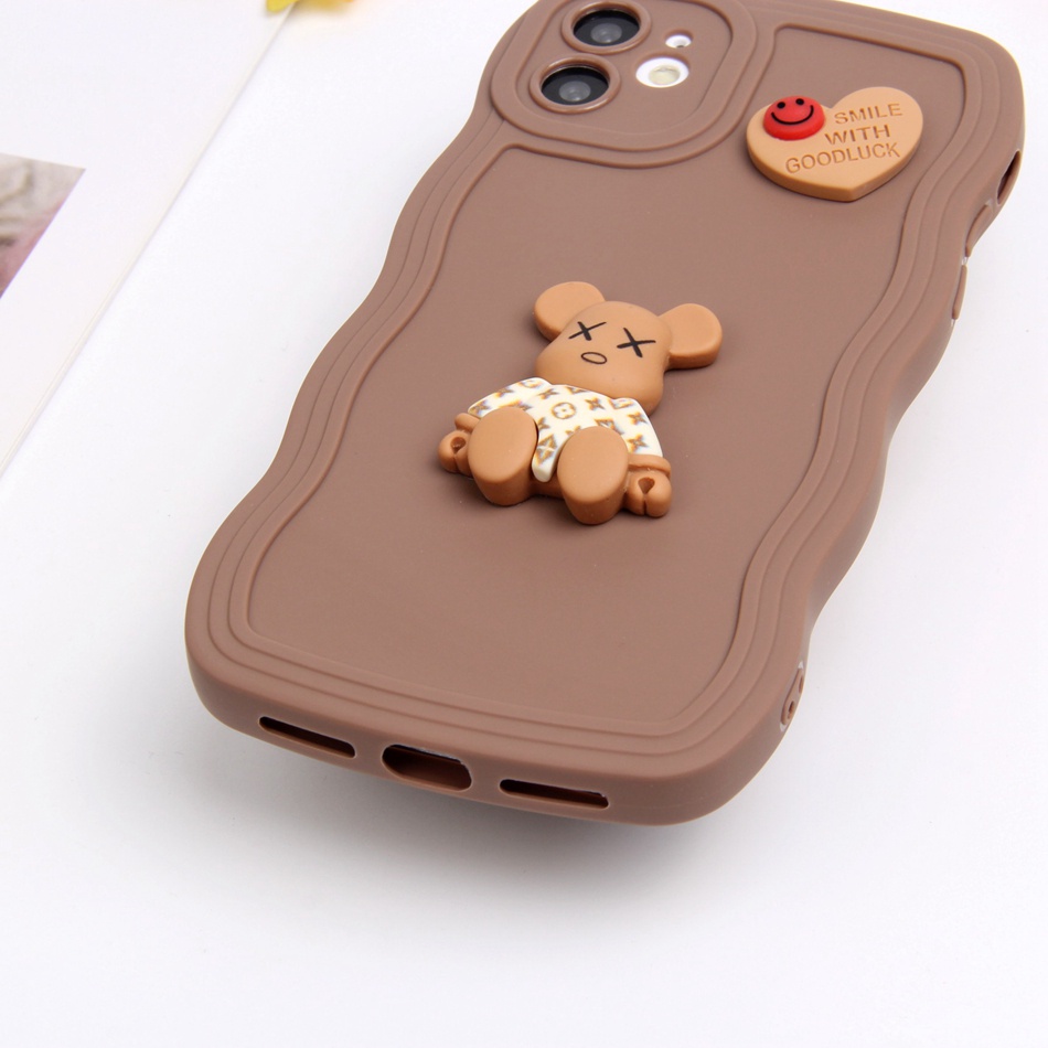 Ốp Điện Thoại Silicon Dẻo Hình Gấu 3D iPhone 11 12 13 14 Pro MAX Plus Mini X XR XS MAX 6 S 7 8 Plus SE 2020 11Pro 12pro 13Pro