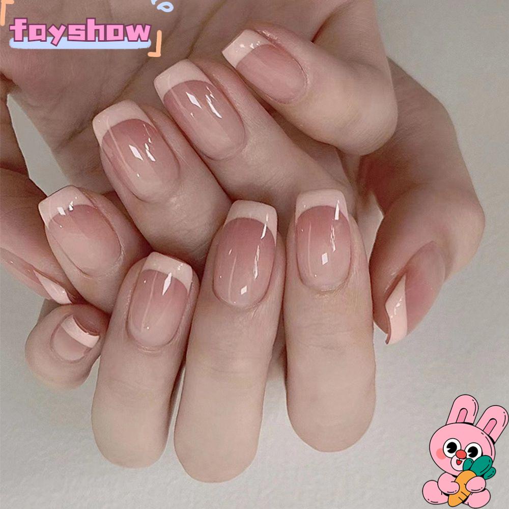 Hộp 24 Móng Tay Giả Đầu Tròn / Vuông Đính Kim Tuyến Lấp Lánh Bảo Vệ Toàn Diện