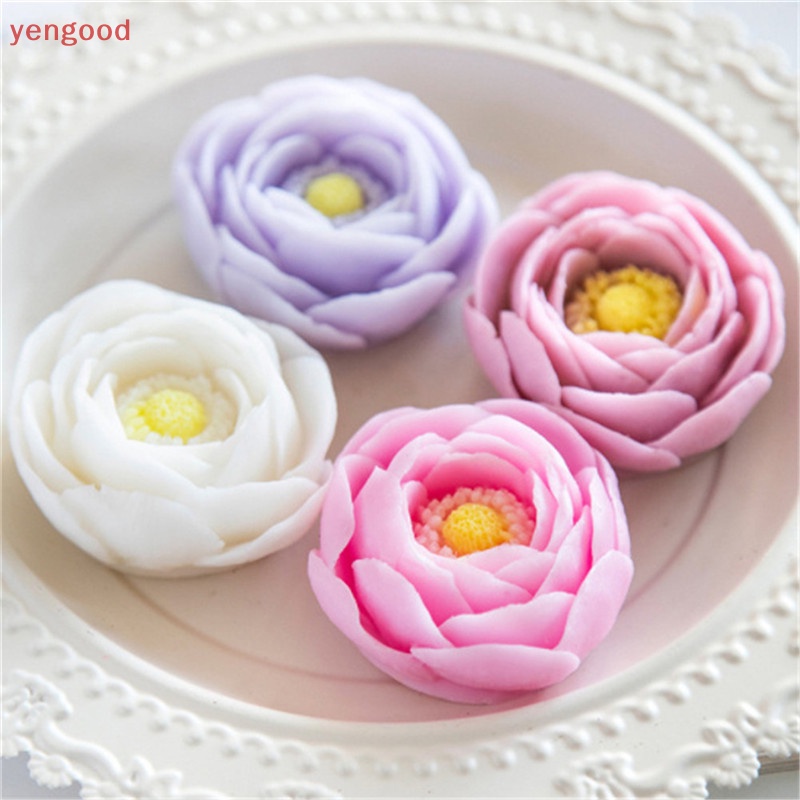 Khuôn Làm Bánh / Xà Phòng Chất Liệu Silicone Tự Làm Hình Hoa Mẫu Đơn