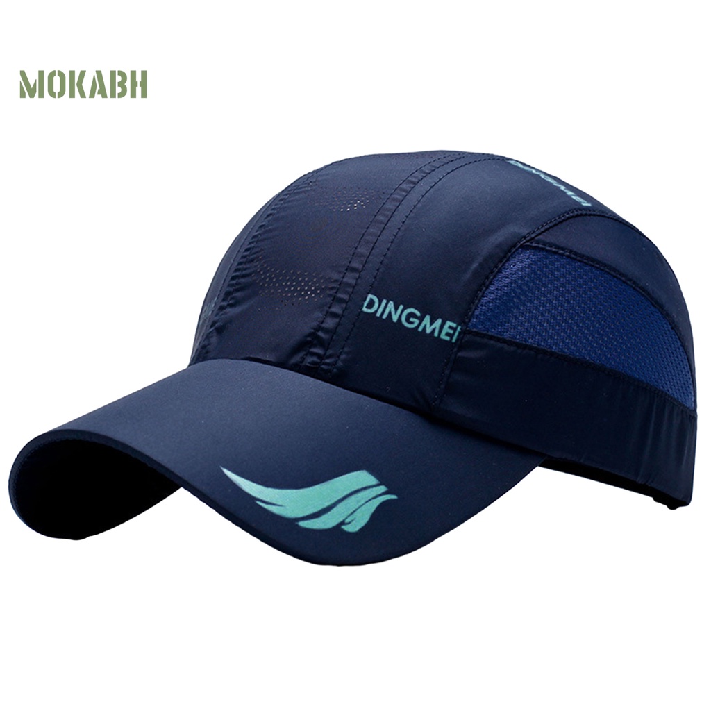 [Mok Abh] Mũ Lưỡi Trai Thể Thao Phối Lưới Chống Nắng Ghép Nối Dài Vành Hình Học Có Thể Điều Chỉnh Cho Nam Và Nữ