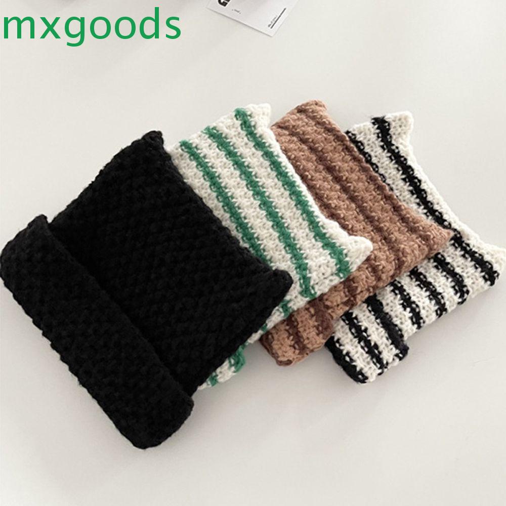 Mũ Len Dệt Kim Đính Tai Mèo Kẻ Sọc Dễ Thương Thời Trang Mùa Thu Cho Nữ