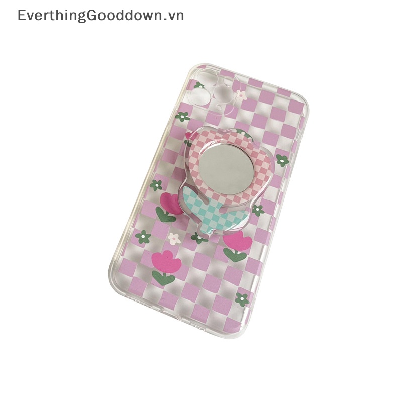 Everthinggooddown Ins Gương Cầm Tay Hình Trái Tim Có Thể Gập Lại Co Giãn Có Thể Gập Lại Ổ Cắm Điện Thoại Thông Dụng