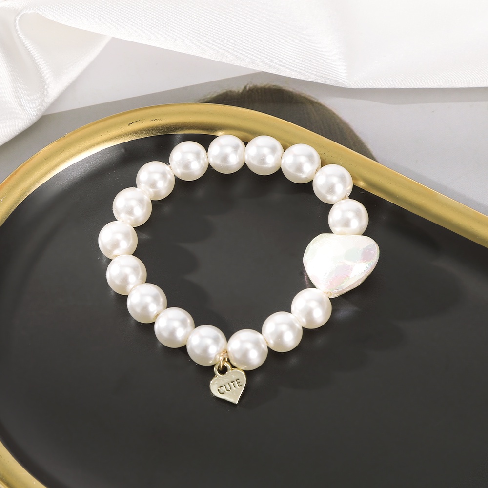 Dây cột tóc cao su HAIMEIKANG đính ngọc trai đơn giản phong cách Hàn Quốc