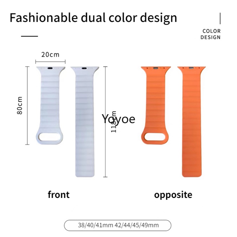 Dây Đeo Đồng Hồ Từ Tính Bằng Silicone 44mm 40mm 41mm 45mm 49mm Cho iWatch Series 8 7 6 SE 5 4 3 42mm 38mm