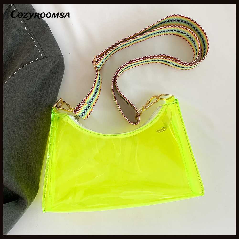 Túi Đeo Chéo Bằng Nhựa PVC Trong Suốt Thời Trang Cho Nữ
