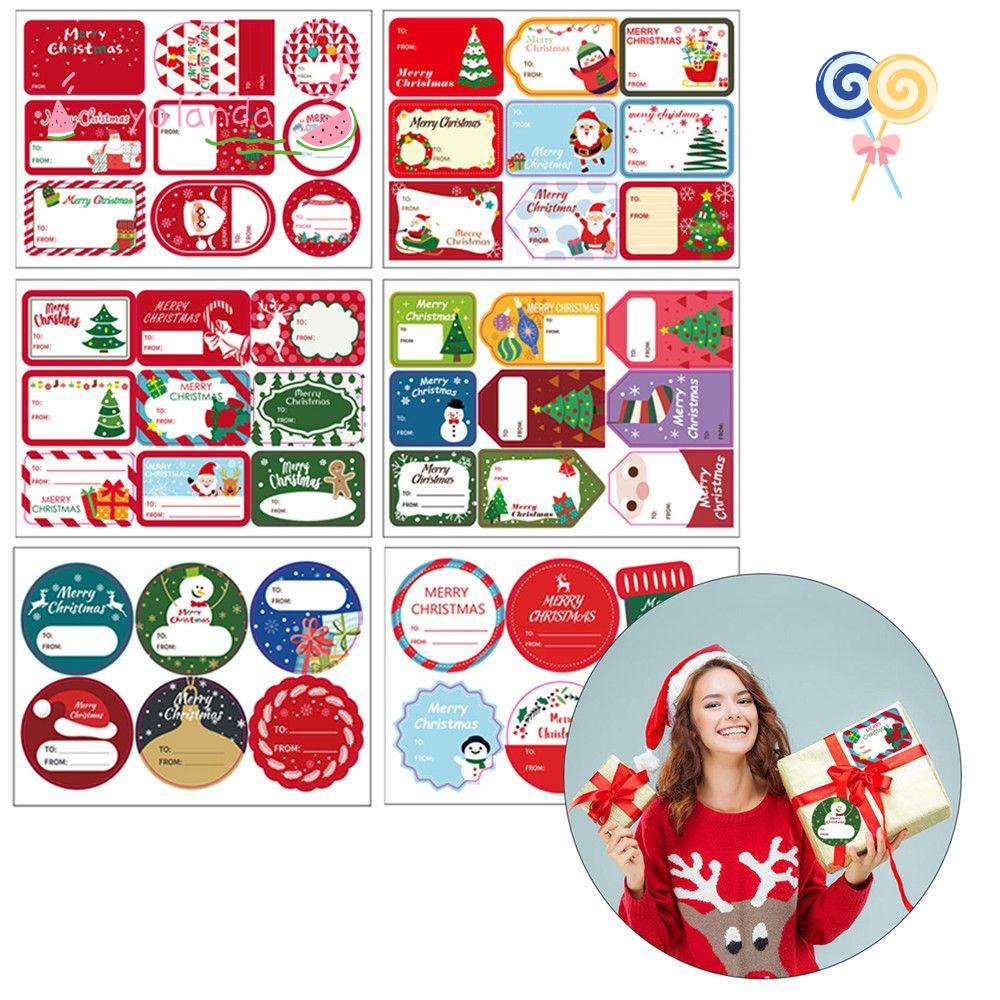 Bộ 5 Tờ Nhãn Dán Trang Trí Bánh Quy / Quà Tặng Họa Tiết Giáng Sinh Độc Đáo DIY