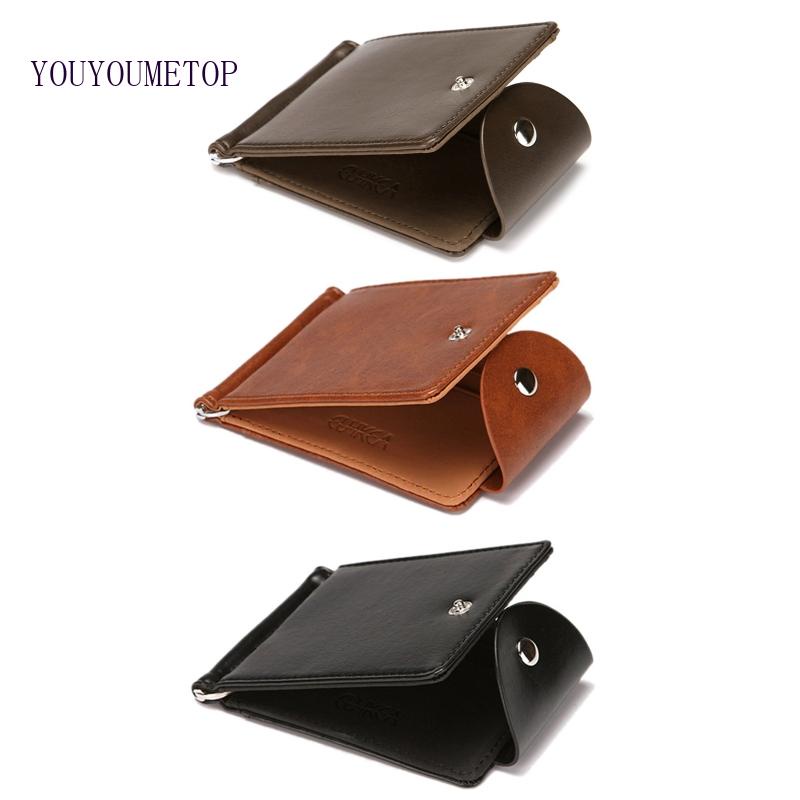 Youyo Ví Da PU Đựng Thẻ Tín Dụng / Tiền Xu Có Nút Gài Thời Trang Cho Nam