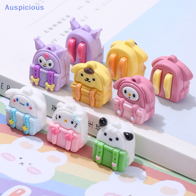 Bộ 2 Mô Hình Ba Lô Đi Học / Nhà Búp Bê Hoạt Hình 3D Bằng Nhựa Resin Diy