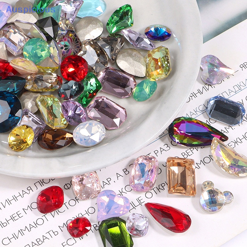 Set 20 Viên Đá Thủy Tinh Hình Trái Tim / Ngôi Sao Nhiều Màu Sắc Dùng Làm Trang Sức Thủ Công