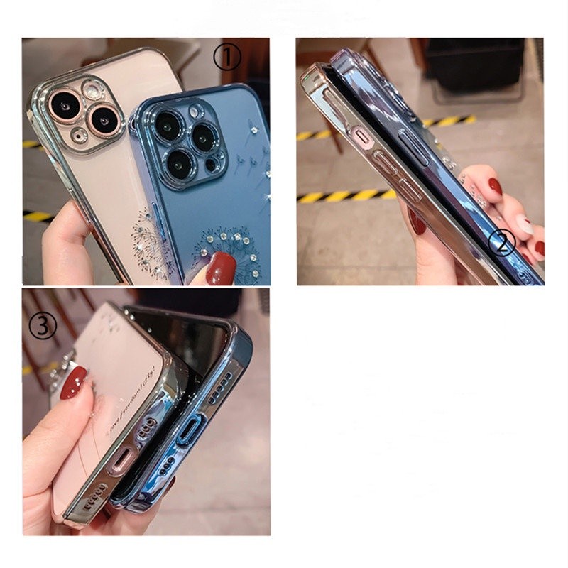 Ốp Điện Thoại TPU Mềm Trong Suốt Chống Sốc Lấp Lánh Sang Trọng Cho IPhone 13 12 11 14 Pro Max 7 8 Plus X XR XS