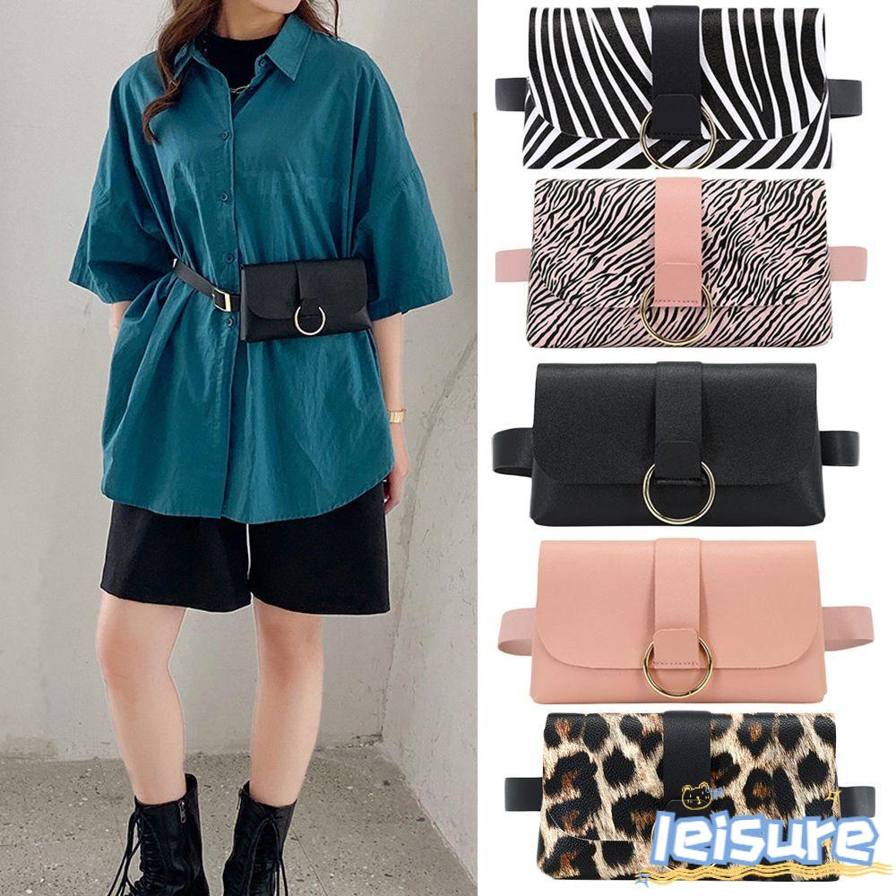 Túi Đeo Hông Mini Bằng Da PU Họa Tiết Da Báo Thời Trang Cho Nữ