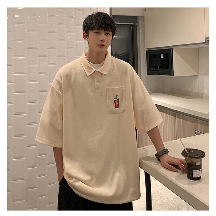 Áo Thun Polo Plus Size Ngắn Tay Thêu Họa Tiết Đơn Giản Theo Phong Cách Mùa Hè Dành Cho Nam