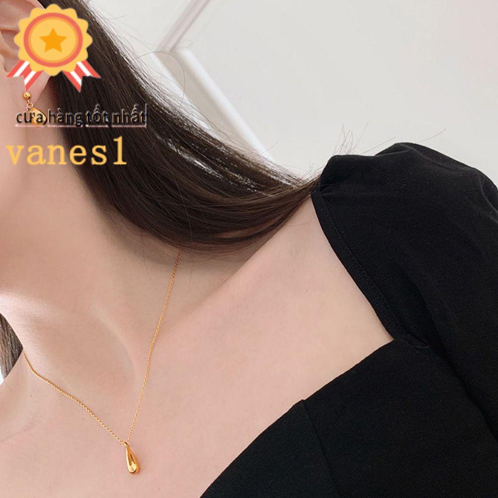 Vòng cổ Thép Titan Mặt Hình Giọt Nước Thời Trang VANES1