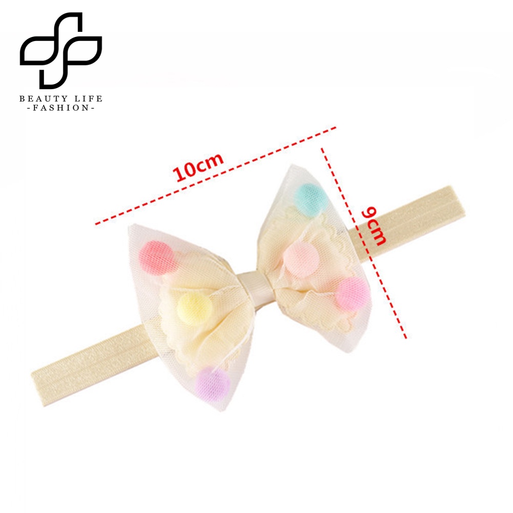 Băng Đô Nơ Đính Bóng Lông Co Giãn Dễ Thương Cho Bé Gái