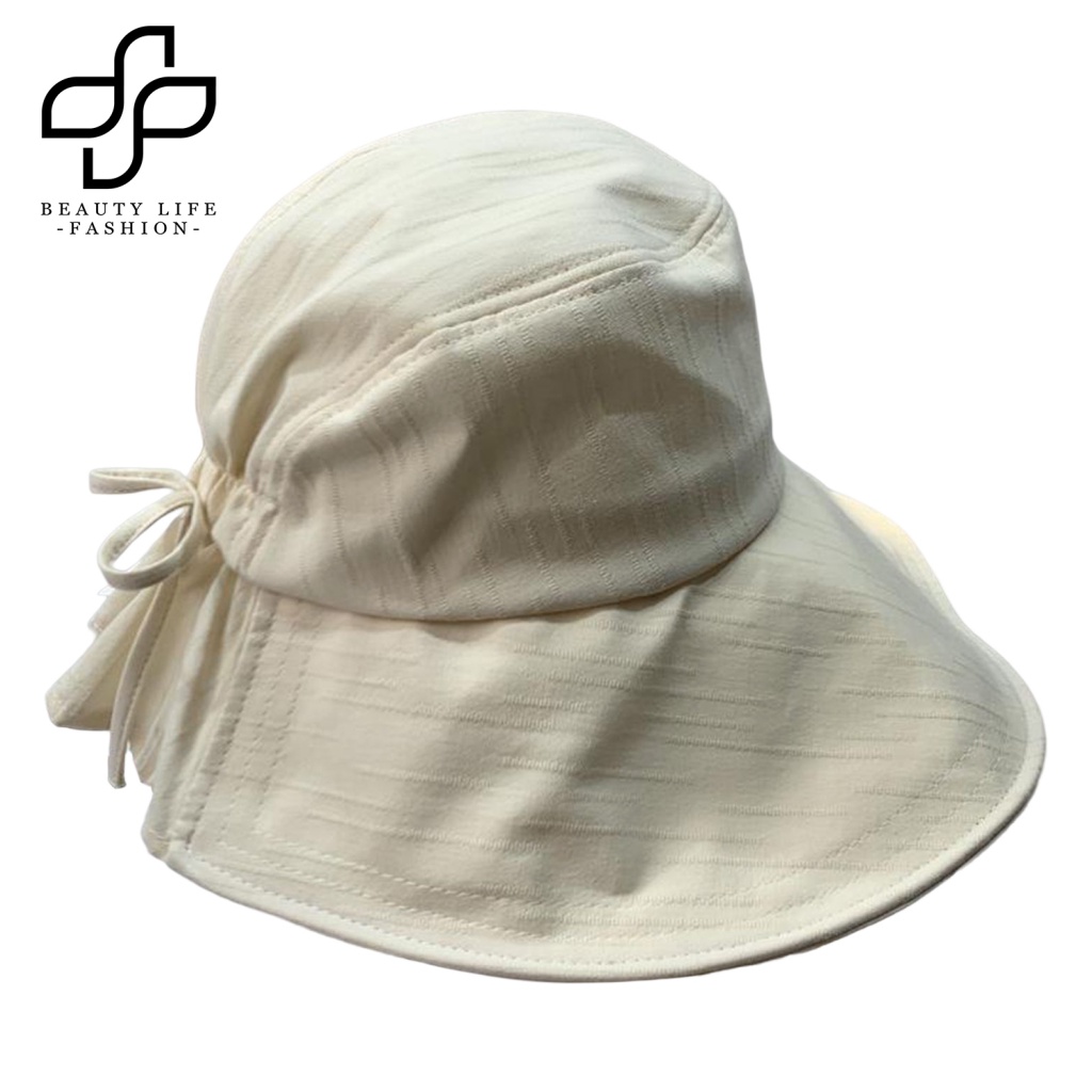 Nón Tai Bèo Dây Rút Chống Tia UV Phong Cách Nhật Bản Cho Nữ