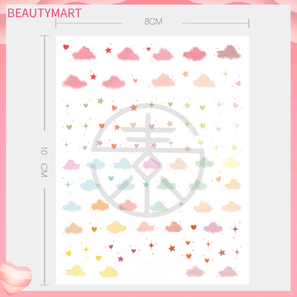 Miếng Dán Trang Trí Móng Tay Hình Đám Mây Nhiều Màu Siêu Mỏng