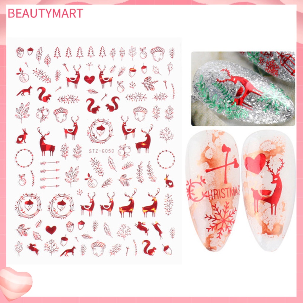 Miếng Dán Trang Trí Móng Tay Họa Tiết Giáng Sinh DIY