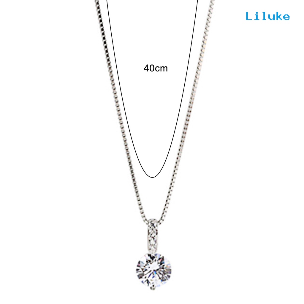 Vòng cổ Hợp Kim Mạ Bạc Trang Trí Đá Hình Giọt Nước Xinh Xắn Cho Nữ