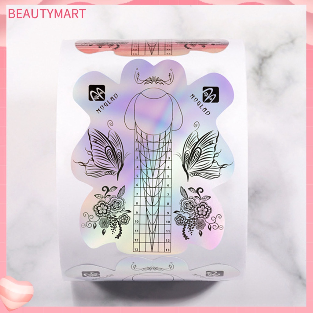 Bộ 100 Miếng Dán Định Hình Móng Tay Bằng Nhựa Acrylic Chống Ẩm Họa Tiết Tinh Tế