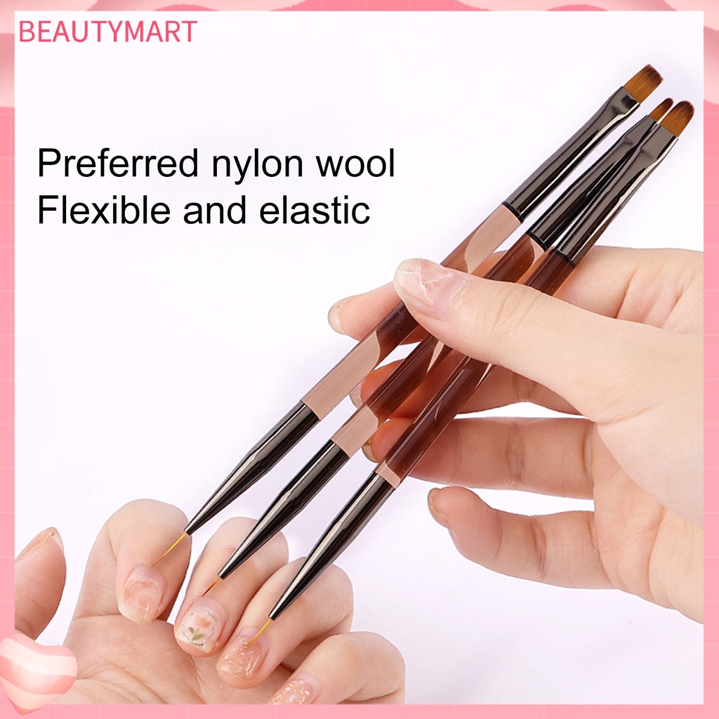 Bút Vẽ Móng Nghệ Thuật Hai Đầu Lông Mềm Không Phai Màu Với Vỏ Bút Chấm Bi