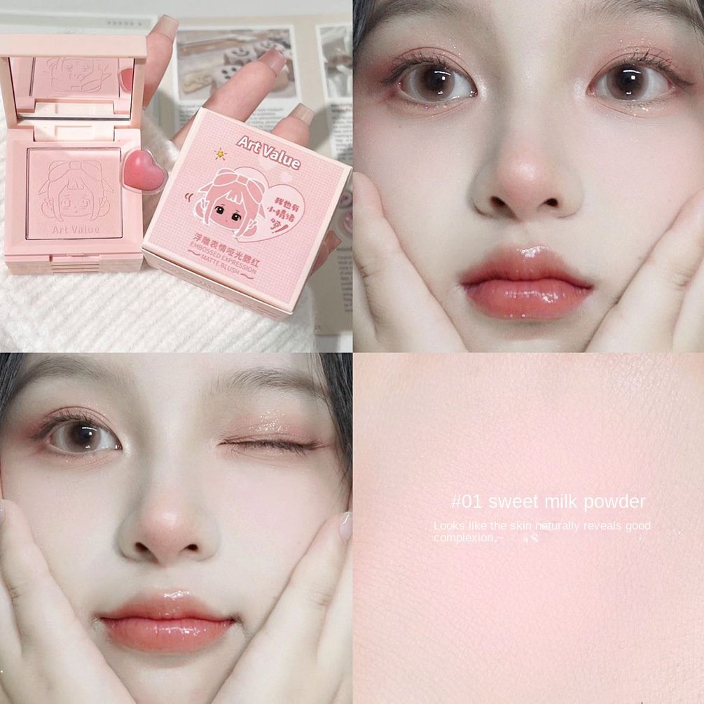 Phấn Má Hồng Làm Sáng Da Chống Thấm Nước Lâu Trôi Bốn Màu Dễ Thương Cho Nữ