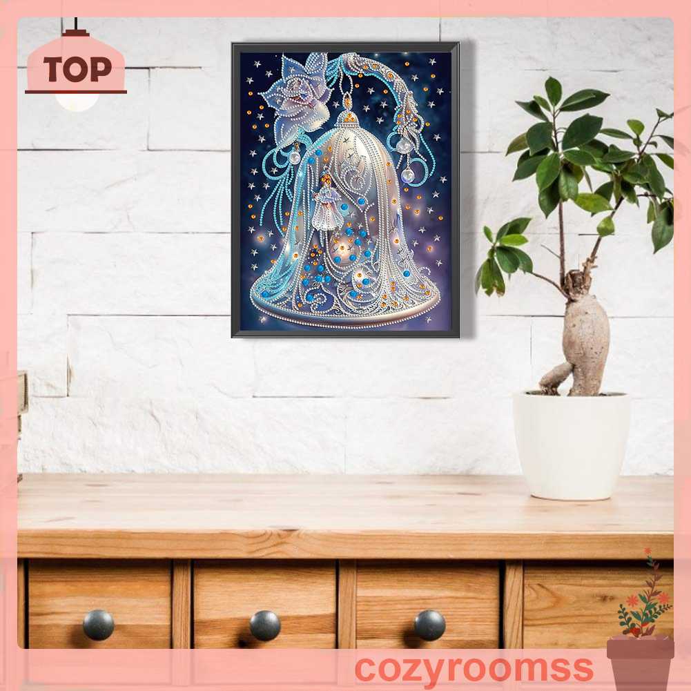 Bộ Tranh Đính Đá 5D Họa Tiết Chuông Nhỏ Độc Đáo DIY Dùng Trang Trí Nhà Cửa