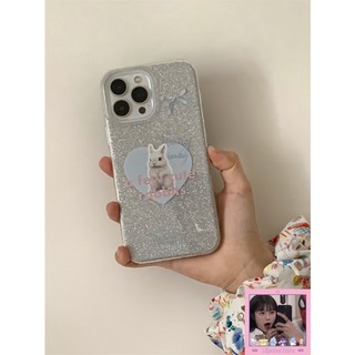 Ốp Điện Thoại Chống Rơi Họa Tiết Thỏ Lấp Lánh Cho iPhone 14 Pro Max 13 12 11