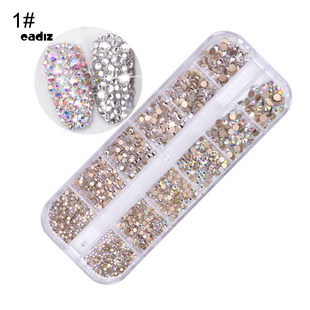 Set 1440 Hạt Cườm 12 Ngăn Dùng Trang Trí Móng Nghệ Thuật DIY