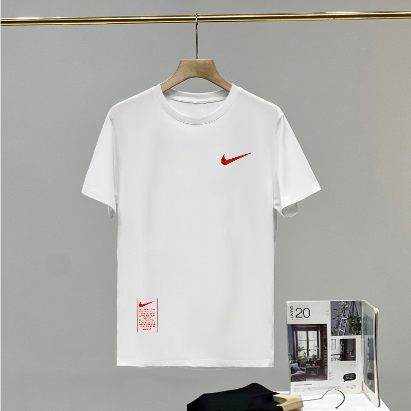 Áo Thun Thể Thao Nike 100% Thêu Họa Tiết Đơn Giản Thời Trang Cho Nam Nữ