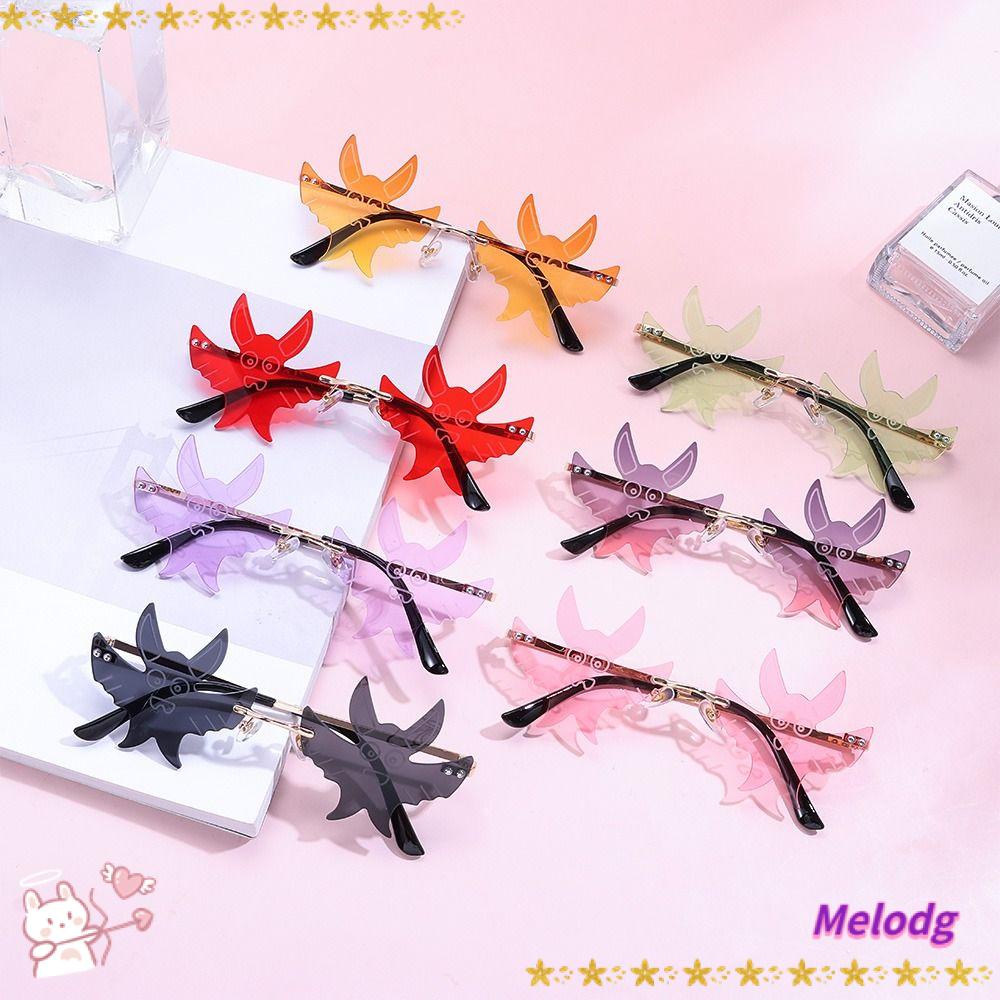 Kính Mát Hình Dơi Không Vành Nhiều Màu Sắc Hóa Trang Tiệc Halloween Cho Nam Và Nữ