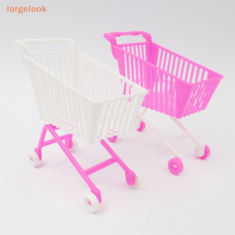 Mô Hình Xe Đẩy Mua Sắm Mini Bằng Nhựa Trang Trí Nhà Búp Bê