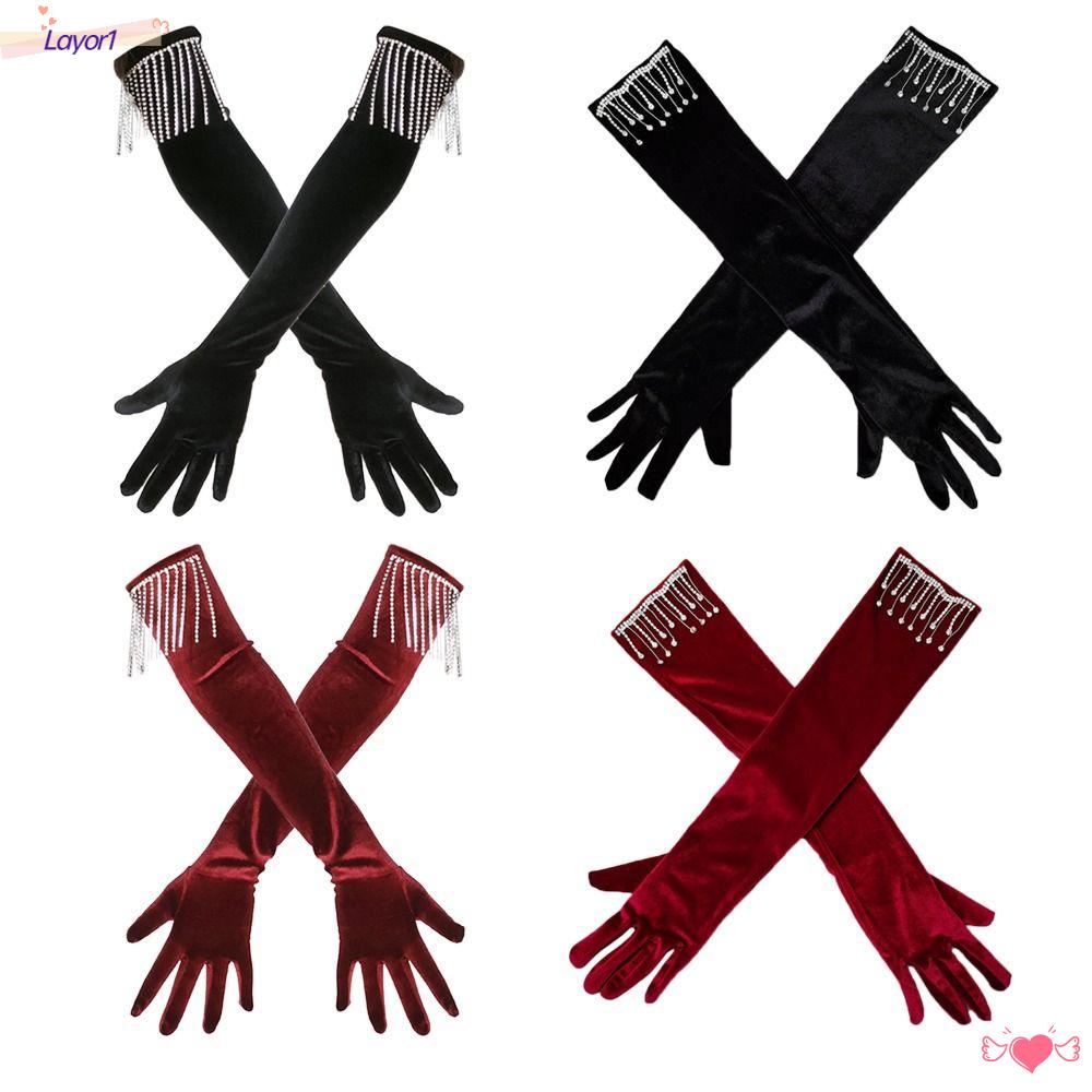 1 Găng Tay Satin Dùng Trong Các Buổi Tiệc Hóa Trang
