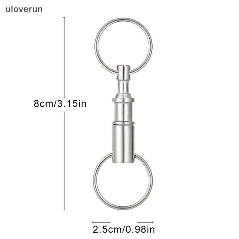 Uloverun Móc Chìa Khóa Màu Bạc Tháo Rời Được