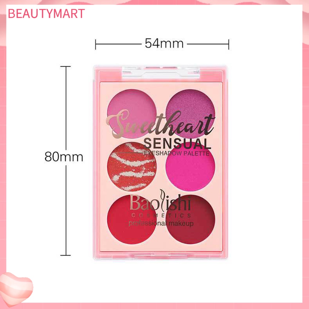 Bảng Phấn Mắt beautymart 6 Màu Sắc Tố Ngọc Trai Chống Nhòe Dễ Lên Màu