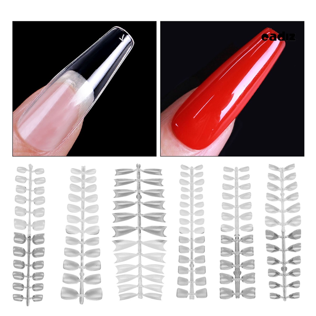 Bộ 120 Móng Tay Giả Bằng Nhựa Trong Suốt Nhiều Hình Dạng Có Thể Tháo Rời DIY
