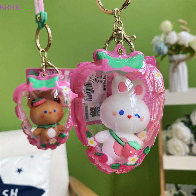 Móc Khóa Hình Thỏ Trắng Bơm Hơi Dễ Thương Mới