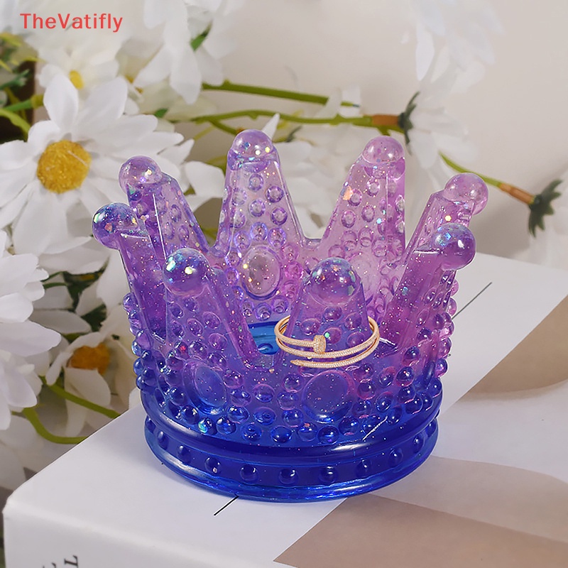 [Thevalifly] Khuôn Silicone Làm Hộp Đựng Đồ Epoxy Resin Hình Vương Miện Trang Trí Nhà DIY Bán Chạy