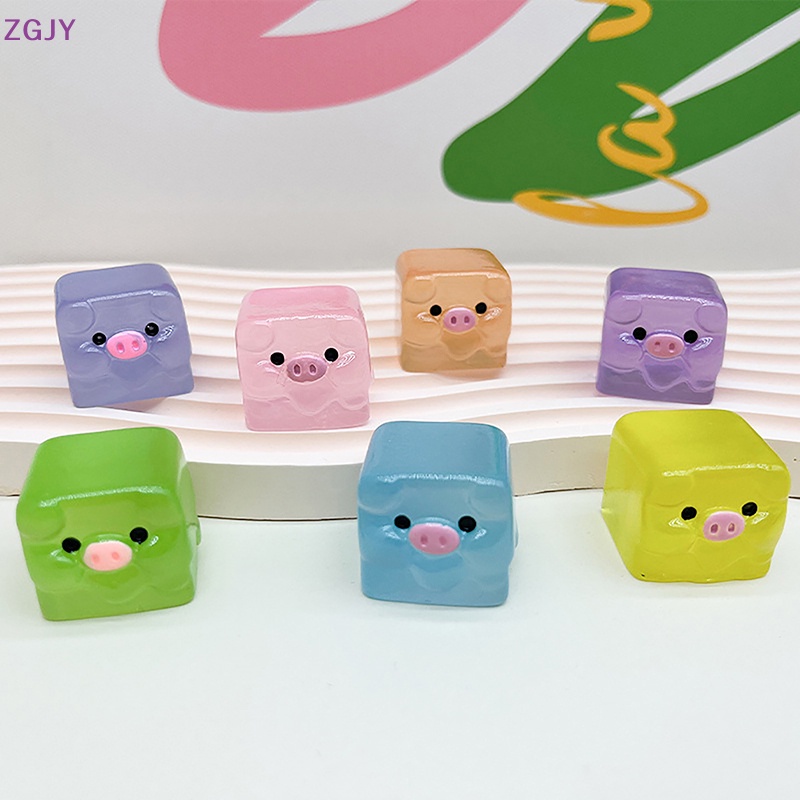 Set 2 Khuôn Làm Đá Viên Hình Chú Heo Bằng Nhựa Resin Dễ Thương DIY Mới