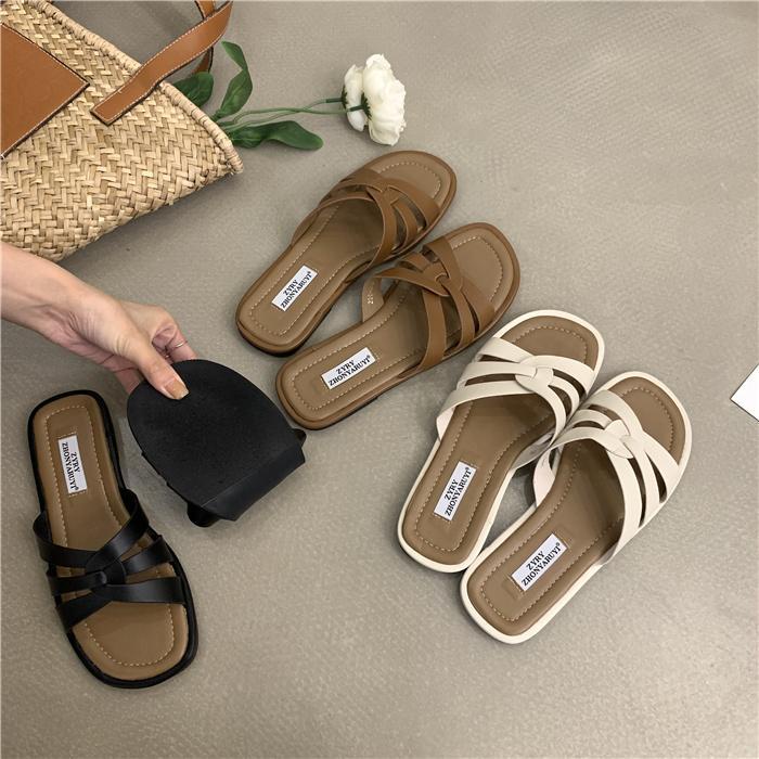 Oeteo Dép Đế Bằng Quai Đan Chéo Thời Trang Cho Nữ