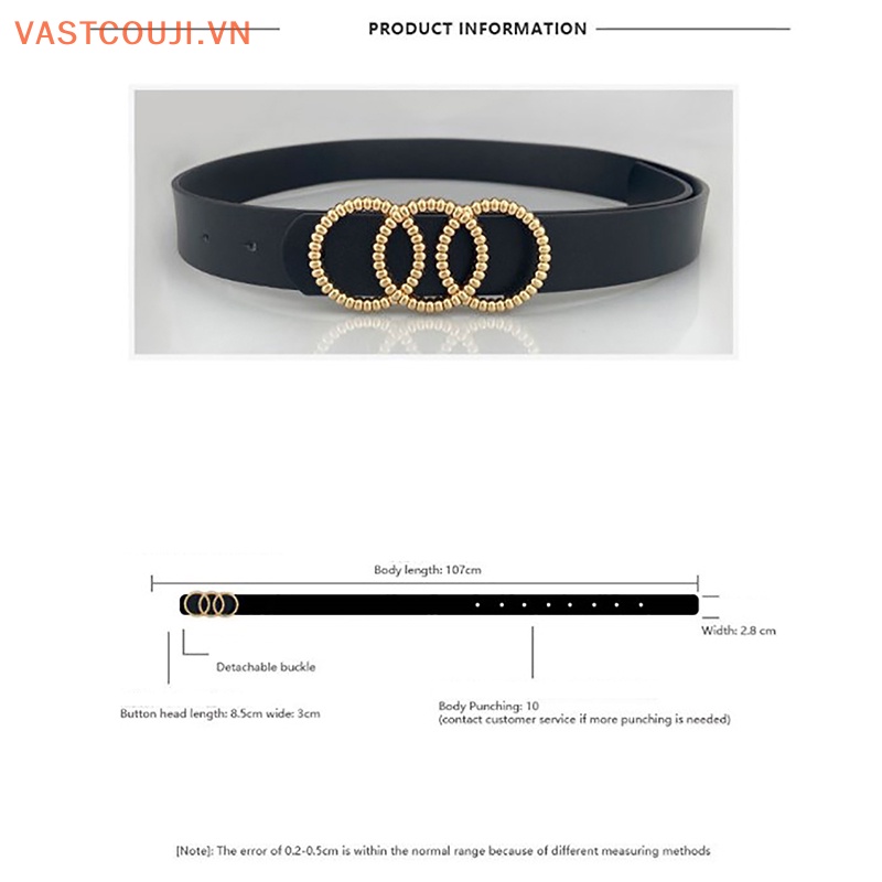 Thắt Lưng Khóa Tròn Phong Cách Punk Gothic Thời Trang Cho Nữ