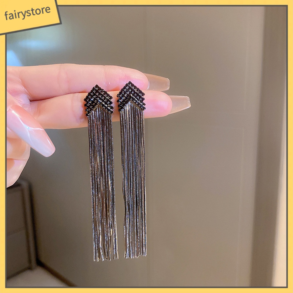 1 Đôi Bông Tai Hình Tam Giác Đính Đá Thời Trang Dành Cho Nữ