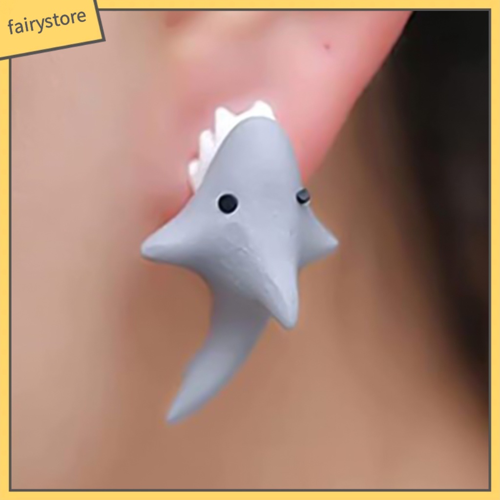 1 Đôi Khuyên Tai Kim Loại Hình Động Vật 3D Dễ Thương